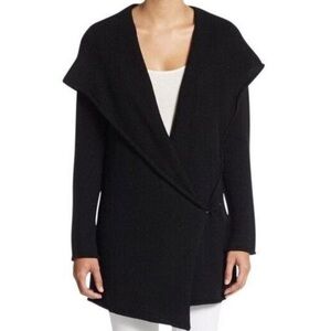 Vince Sophie Open Front Hooded Wool Yak Blend Sweater Cardigan